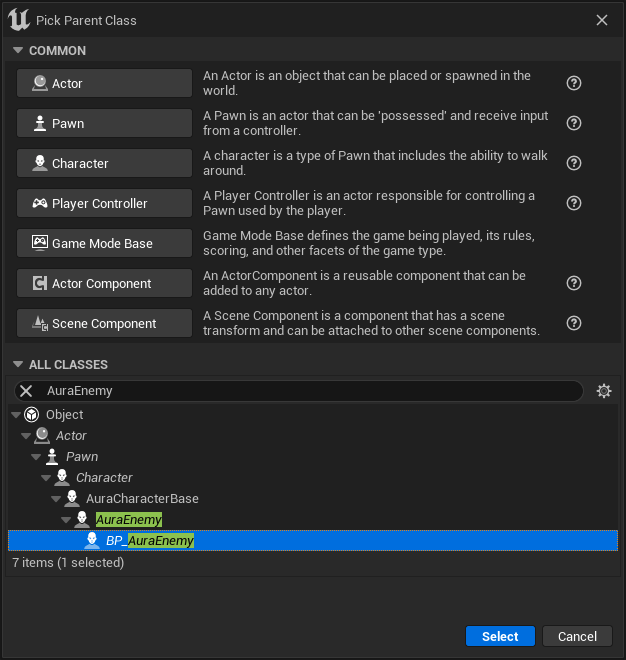 Create Enemy Blueprint